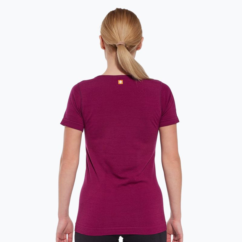 Футболка термічна жіноча Brubeck Outdoor Merino Wool Pro SS plum/mountain 3 2