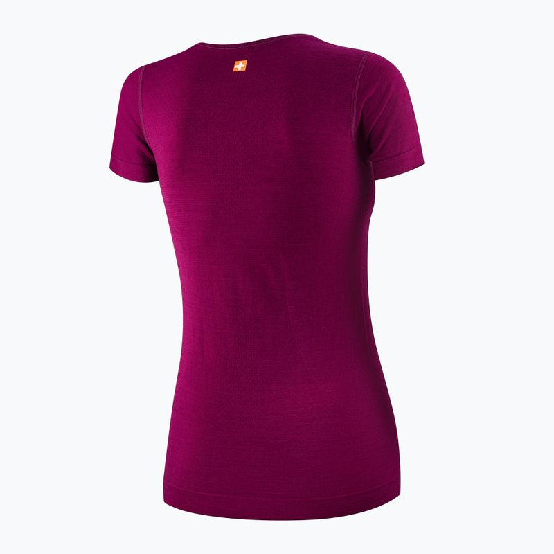 Футболка термічна жіноча Brubeck Outdoor Merino Wool Pro SS plum/mountain 3 4