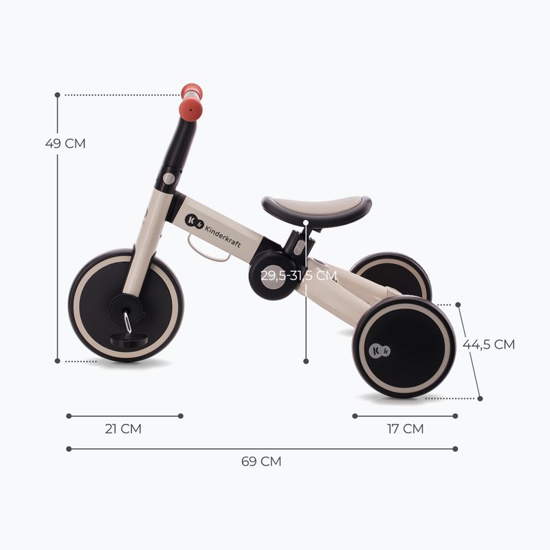 Біговел триколісний Kinderkraft 4TRIKE сірий 13