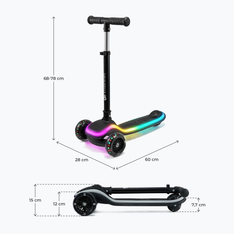 Самокат трьохколісний дитячий Kinderkraft Raket black 2