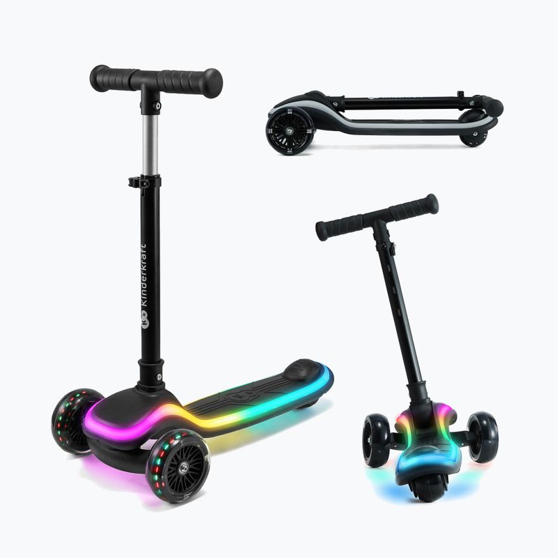 Самокат трьохколісний дитячий Kinderkraft Raket black 4