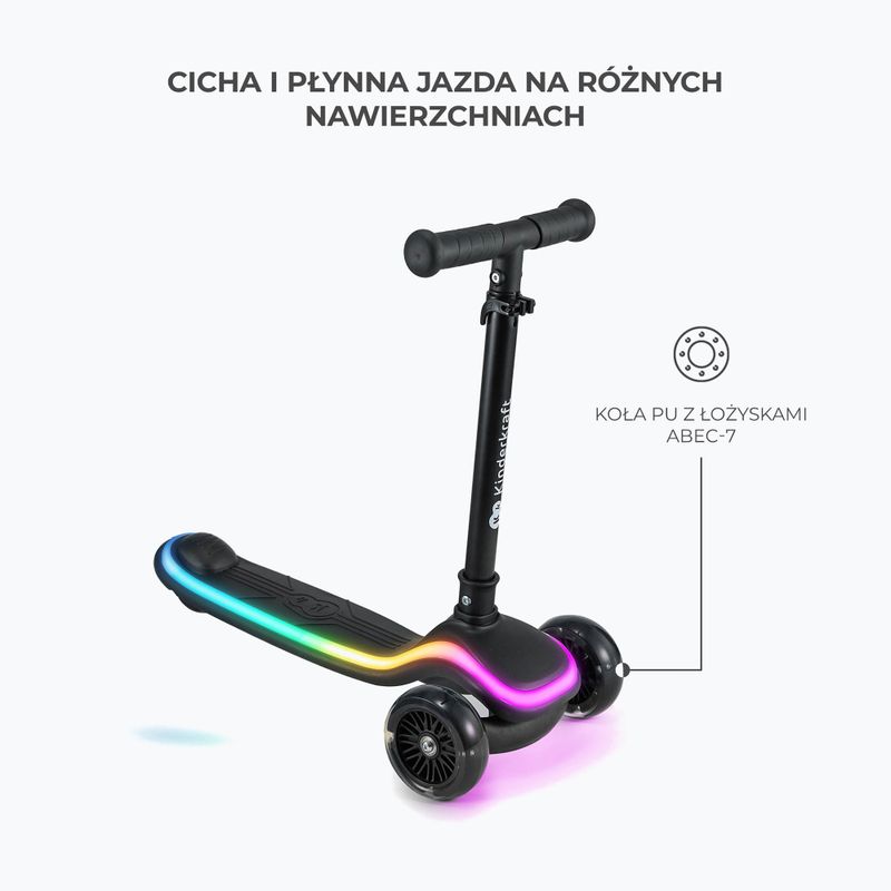 Самокат трьохколісний дитячий Kinderkraft Raket black 6