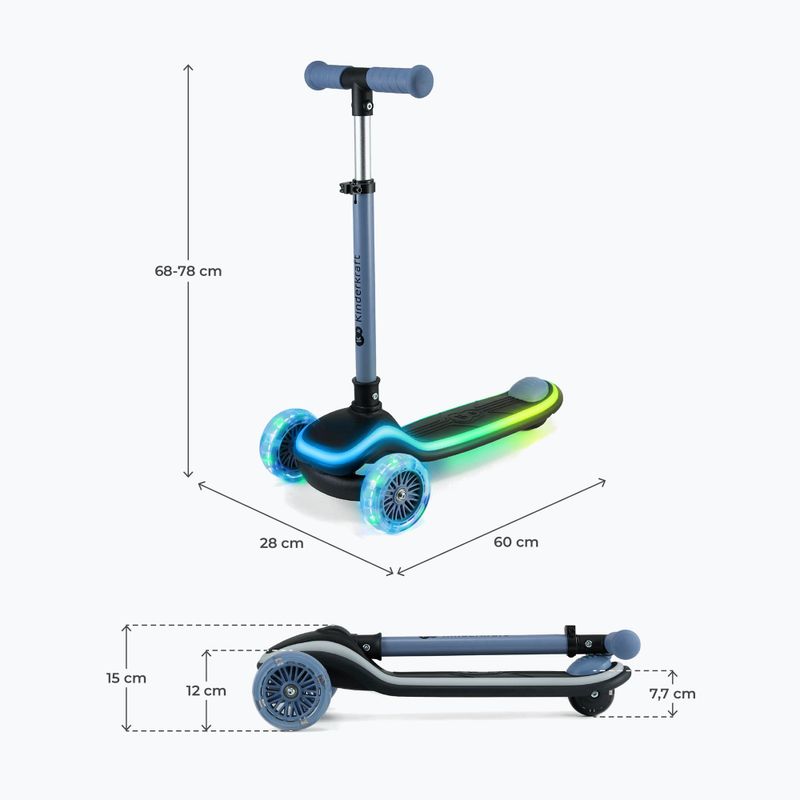 Самокат трьохколісний дитячий Kinderkraft Raket blue 2