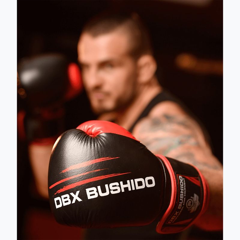 Рукавиці тренувальні для спарингу DBX BUSHIDO шкіряні чорні ARB-415 17