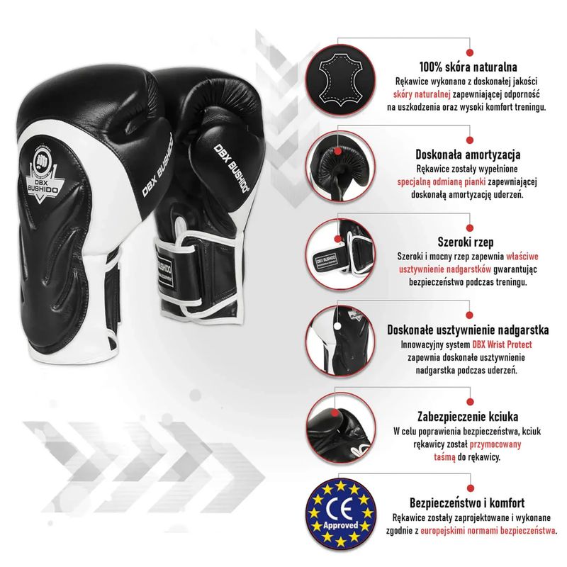 Рукавиці воксерські DBX BUSHIDO з системою Wrist Protect чорні Bb4 8