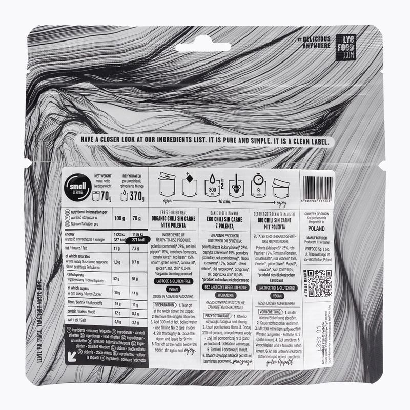 Ліофілізована їжа LYOFOOD EKO Чилі син карне з полентою LF-7494 2