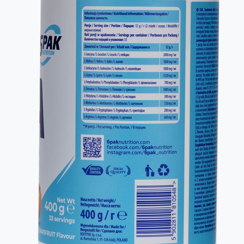 EAA 6PACK амінокислоти 400г грейпфрут PAK/136#GREJP 3