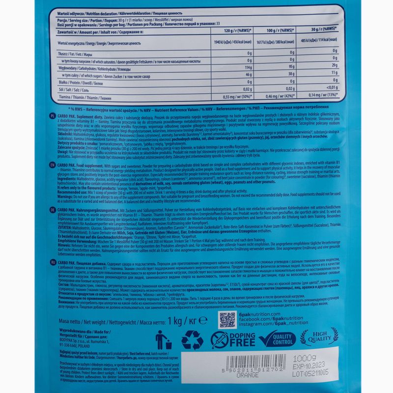 Carbo Pak 6PACK вуглеводи 1кг апельсин PAK/212#POMAR 2