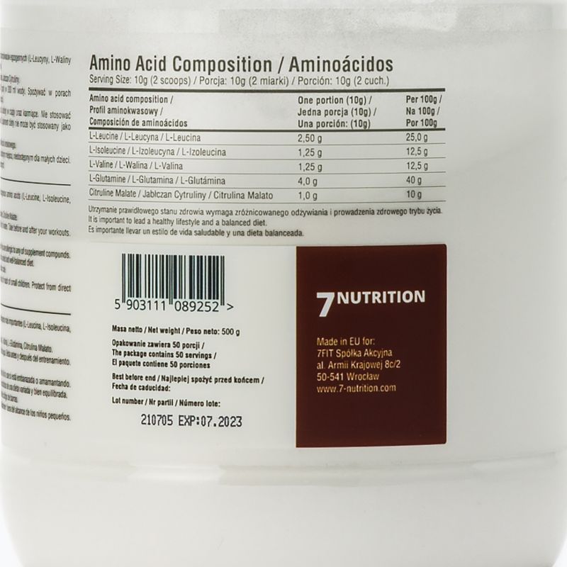 BCAA Master 7Nutrition амінокислоти 500г 7Nu000333-pure 3