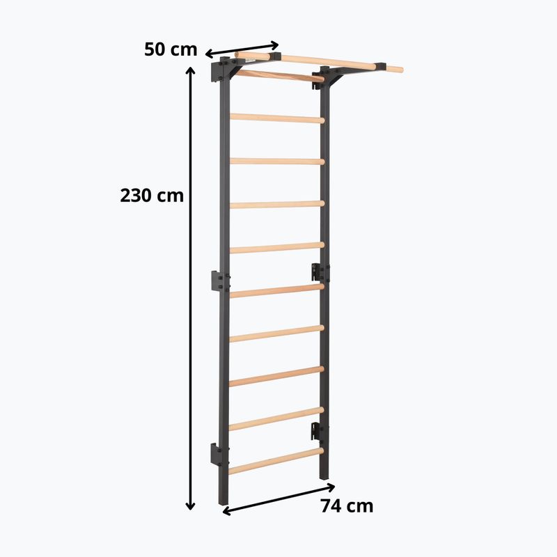 Драбинка гімнастична RINAGYM Steel Pure graphit 12