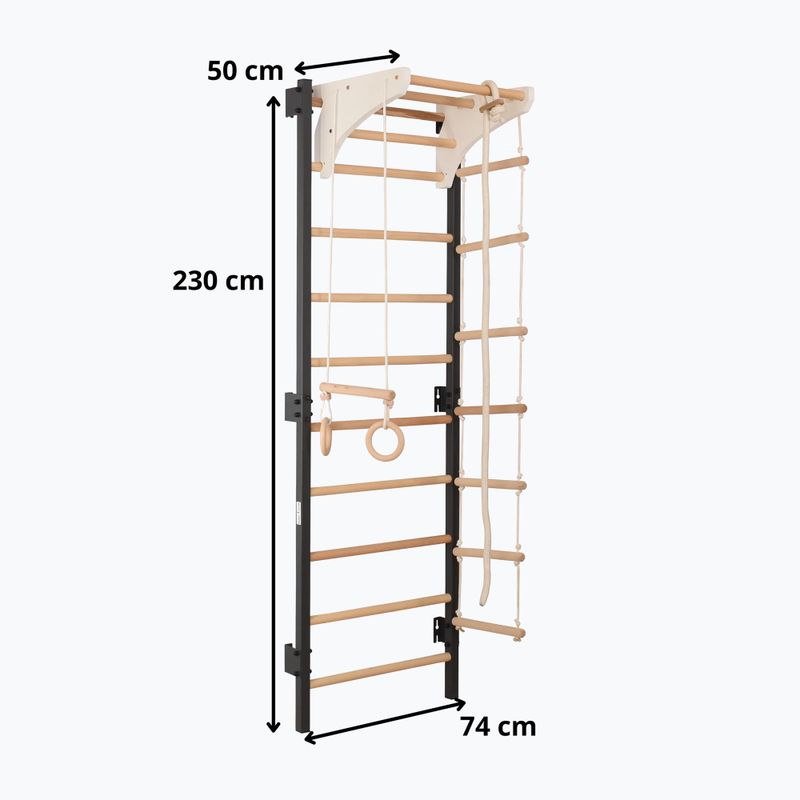 Драбинка гімнастична RINAGYM Steel Kom 2 graphit/white 14