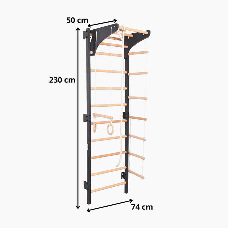 Драбинка гімнастична RINAGYM Steel Kom 2 graphit 6