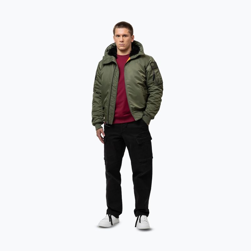 Чоловіча куртка Pitbull Sherpa Hooded Bomber olive 2