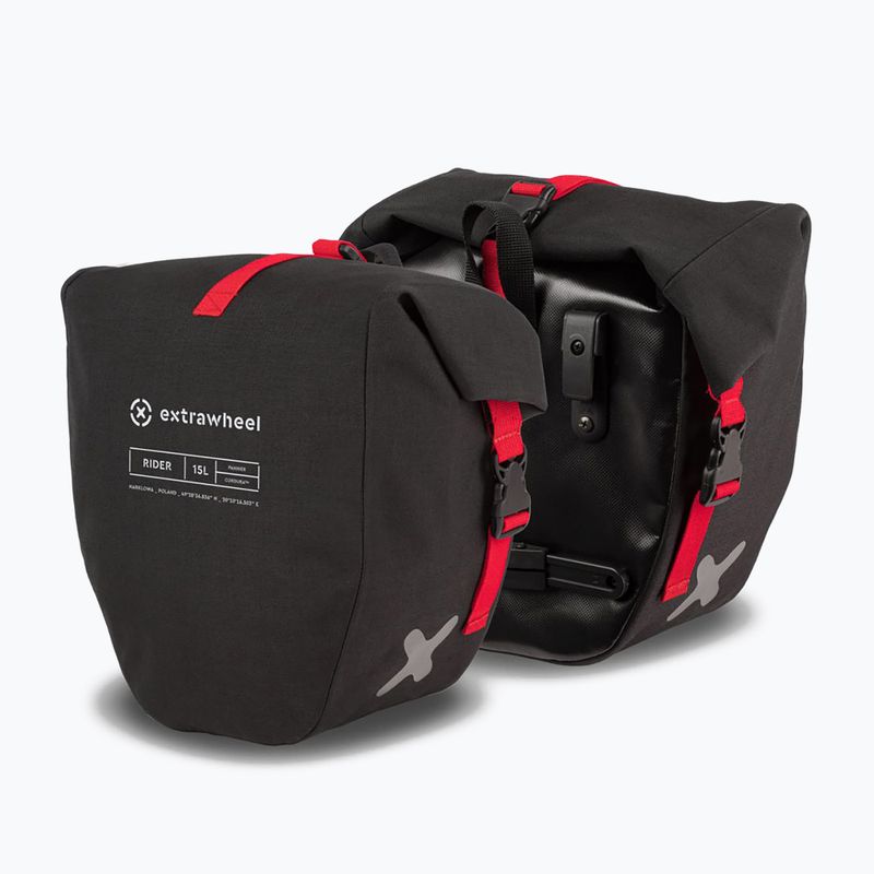 Сумка-багажник для велосипеда Extrawheel Rider Premium 2 x 15 l black