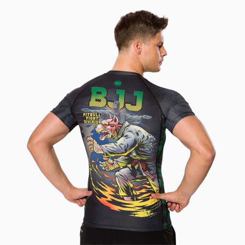 Рашгард чоловічий Pitbull West Coast Rash T-S Masters Of BJJ black 3