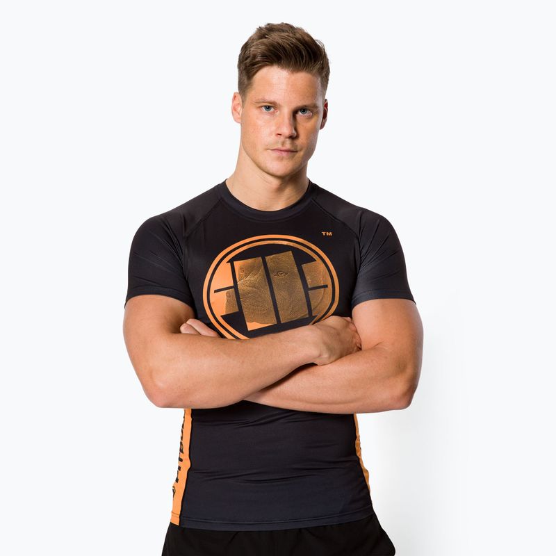 Рашгард чоловічий Pitbull West Coast Rash T-S Orange Dog black