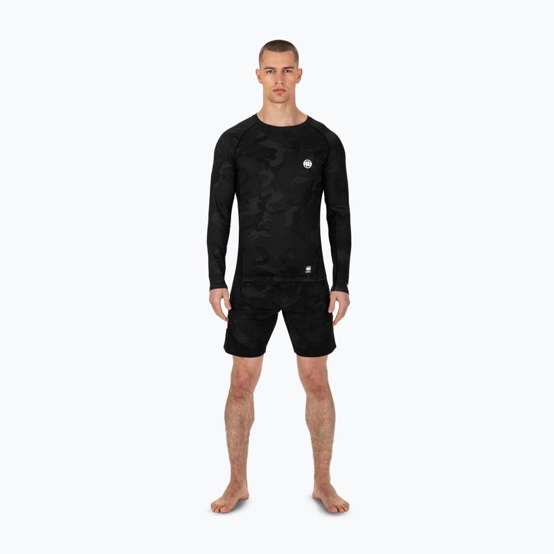Рашгард лонгслів чоловічий Pitbull West Coast Net Camo 2 Rash black camo 2