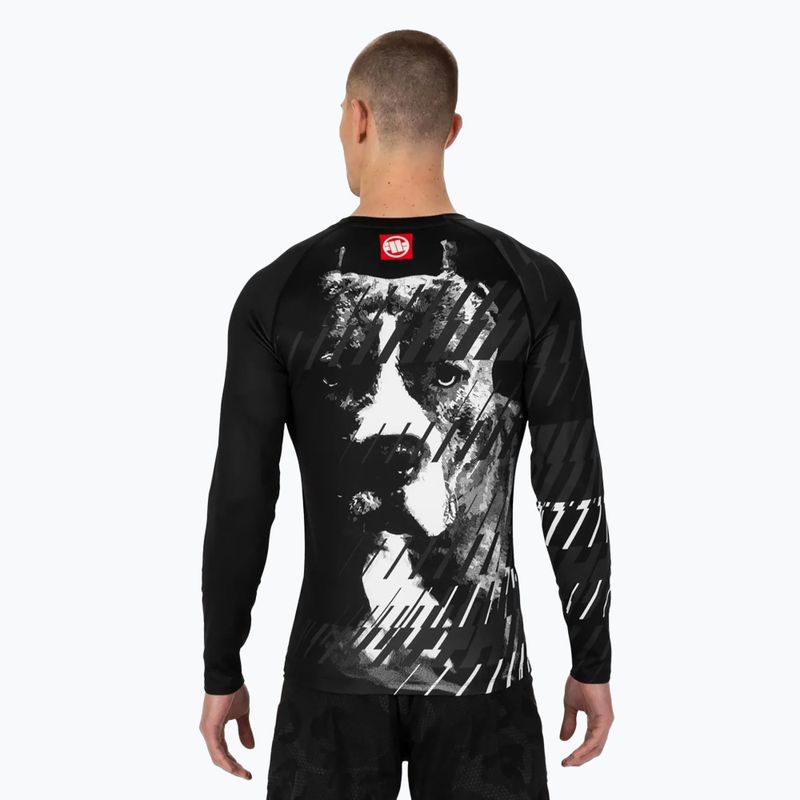 Чоловічий лонгслів пітбуль Rashguard Street Dog чорний 3