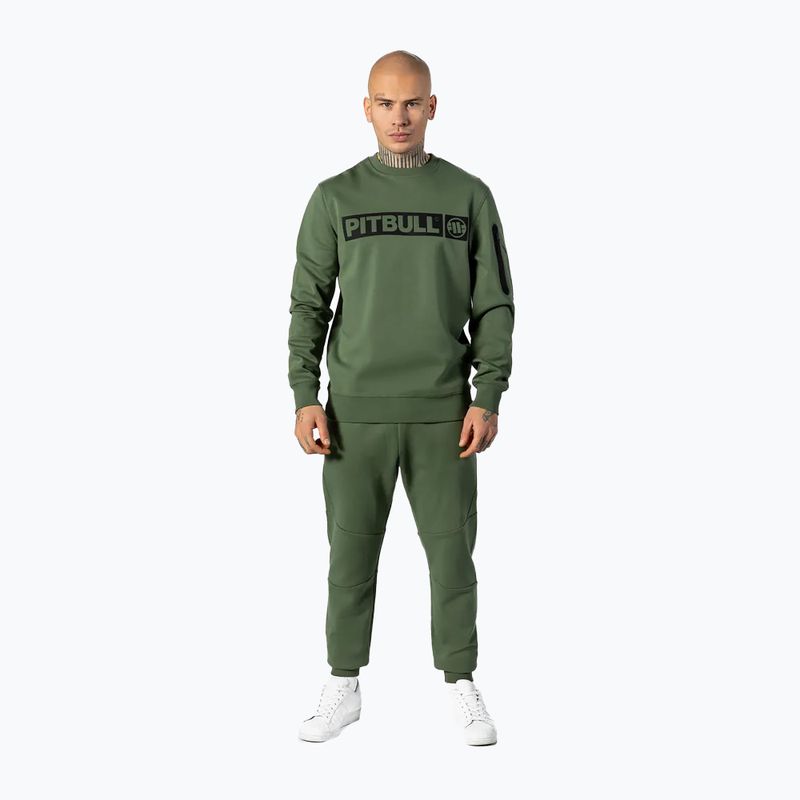 Чоловічий світшот Pitbull West Coast Beyer Crewneck оливковий 3