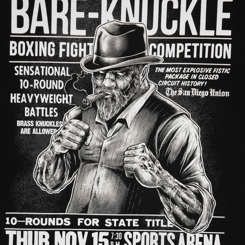 Чоловічий світшот Pitbull Bare Knuckle з капюшоном чорний 5