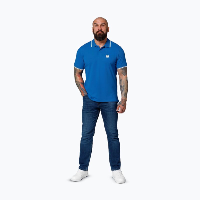 Футболка поло чоловіча Pitbull Polo Pique Stripes Regular royal blue 2