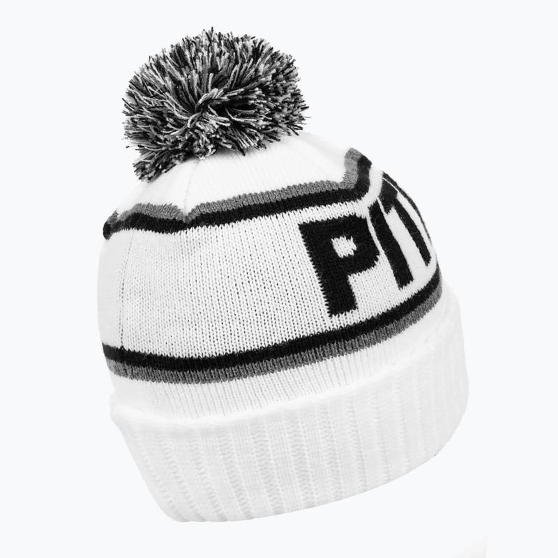 Шапка зимова чоловіча Pitbull Beanie Fleming II white/black 2
