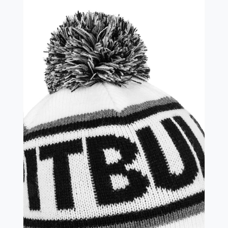 Шапка зимова чоловіча Pitbull Beanie Fleming II white/black 3