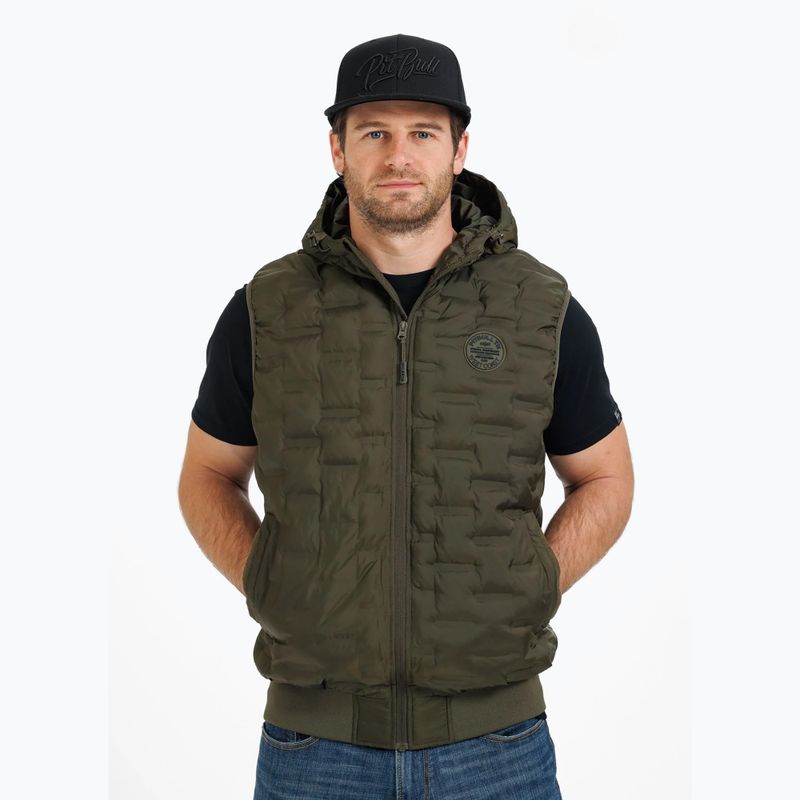 Жилет чоловічий Pitbull Carver Quilted Hooded olive