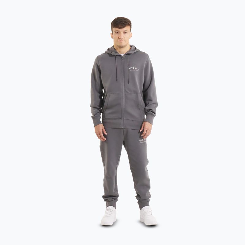 Кофта чоловіча Pitbull Sampson Hooded Zip Sweatshirt graphite 2