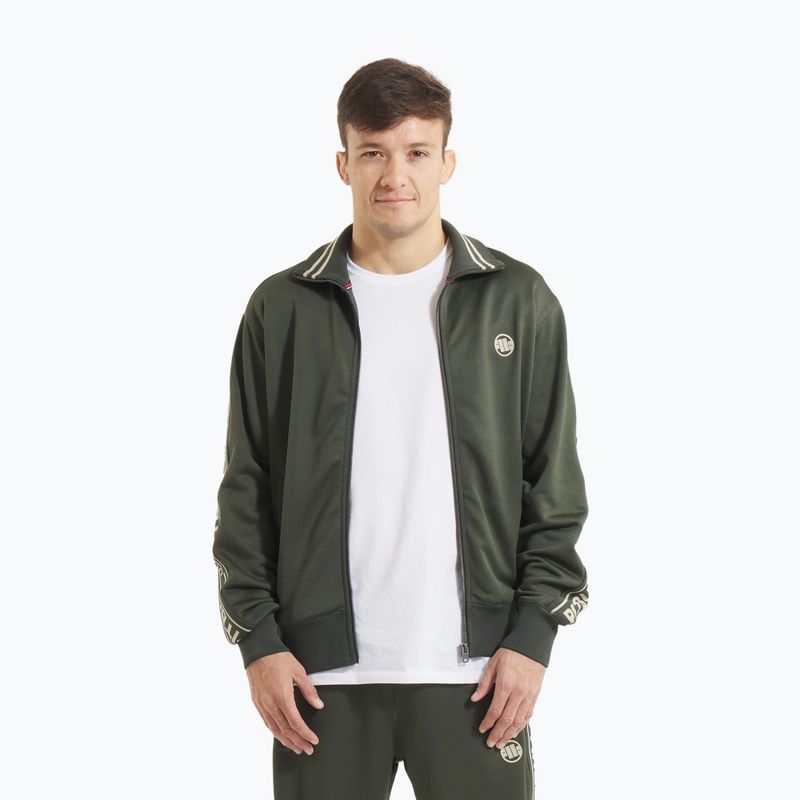 Кофта чоловіча Pitbull Trackjacket Tape Logo Terry Group old green
