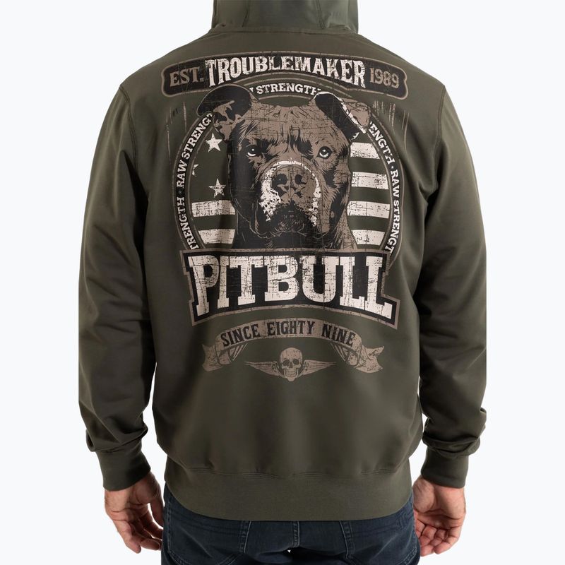 Кофта чоловіча Pitbull Troublemaker Hooded Zip Sweatshirt old green 3