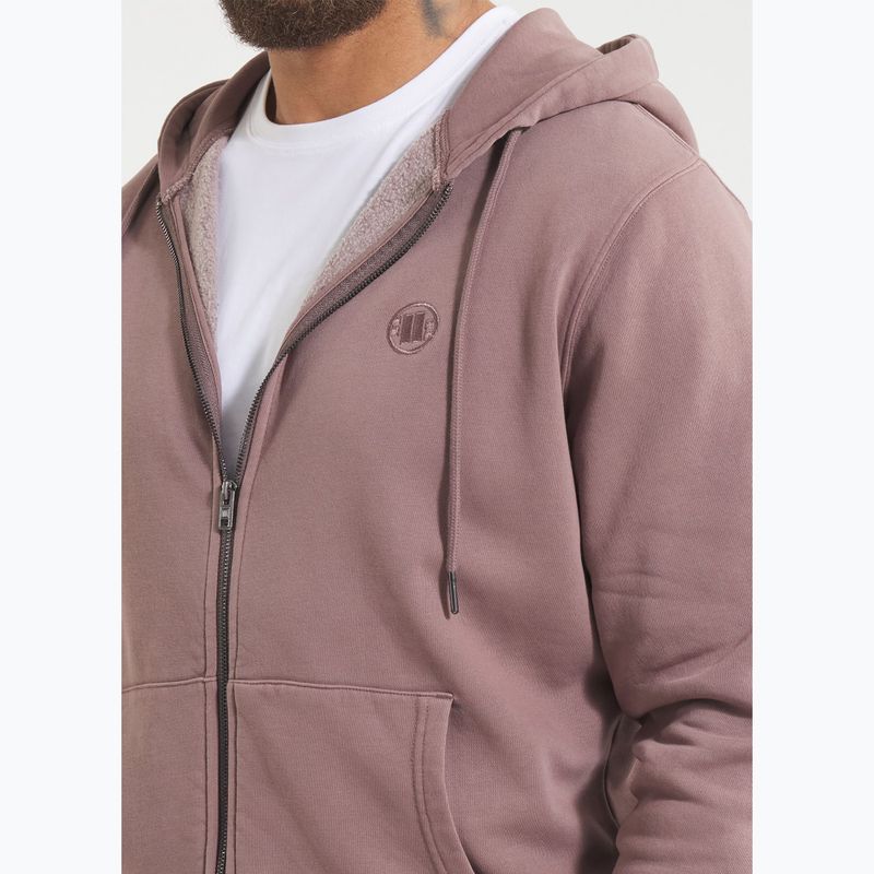 Кофта чоловіча Pitbull Lancaster 2 Hooded Zip Sweatshirt washed burgundy 4