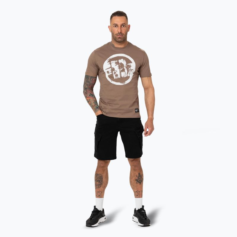 Футболка чоловіча Pitbull Logo Palms brown savana 2