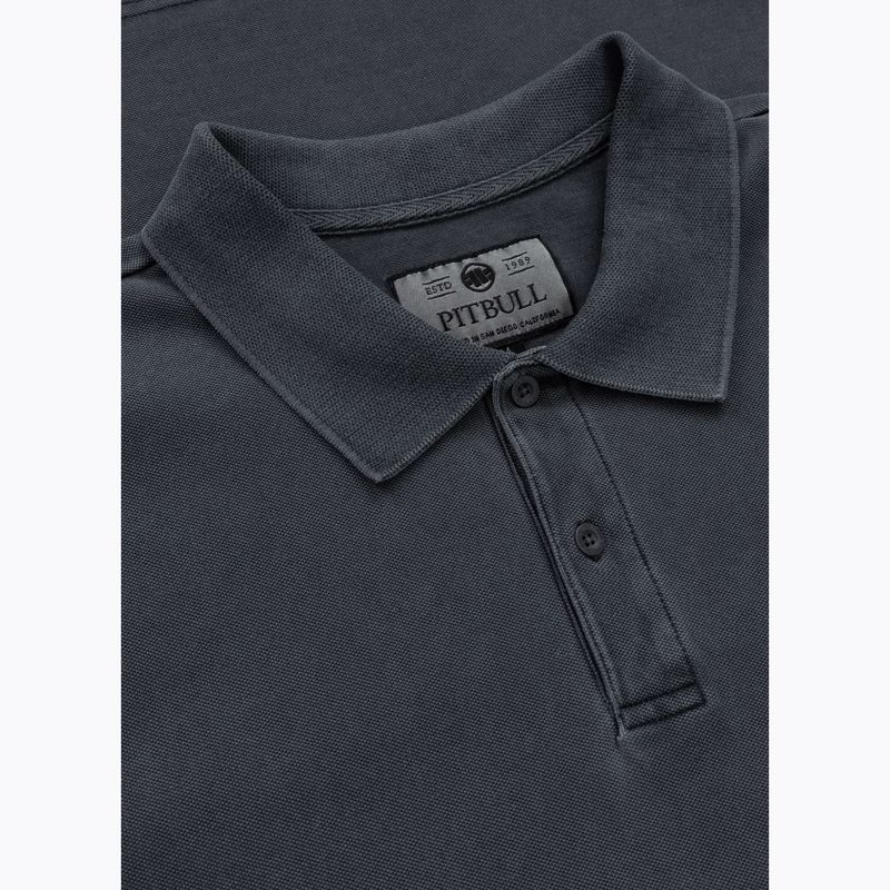 Футболка поло чоловіча Pitbull Washed Polo dark graphite 3