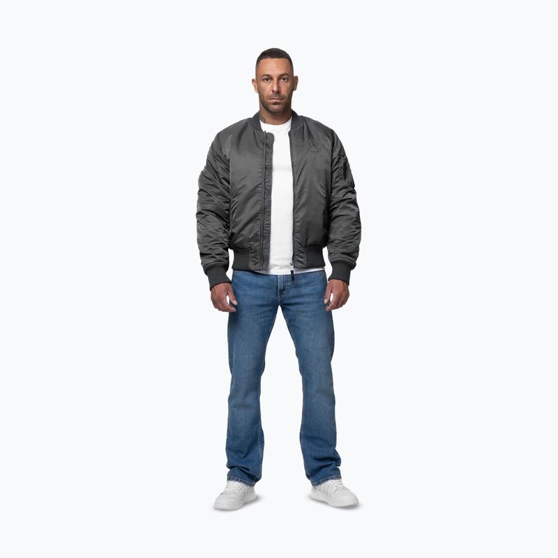Куртка чоловіча Pitbull Hacket Washed Bomber graphite 2