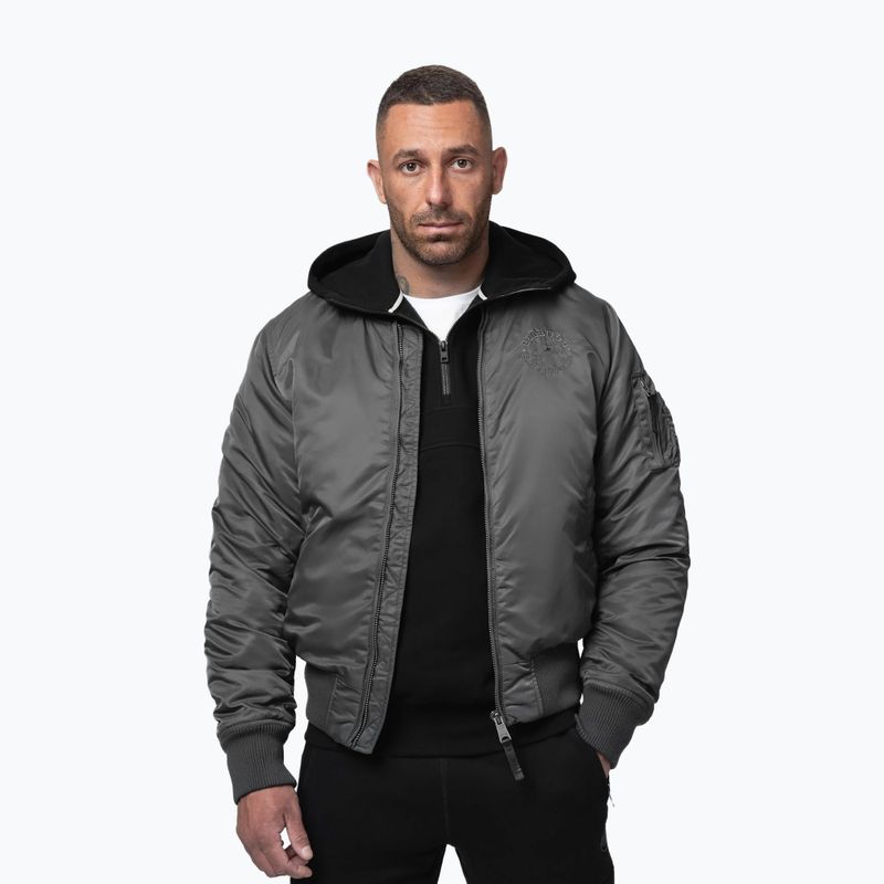 Куртка чоловіча Pitbull Hacket Washed Bomber graphite 4