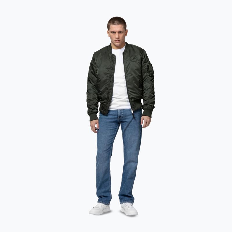Куртка чоловіча Pitbull Hacket Washed Bomber dark green 2