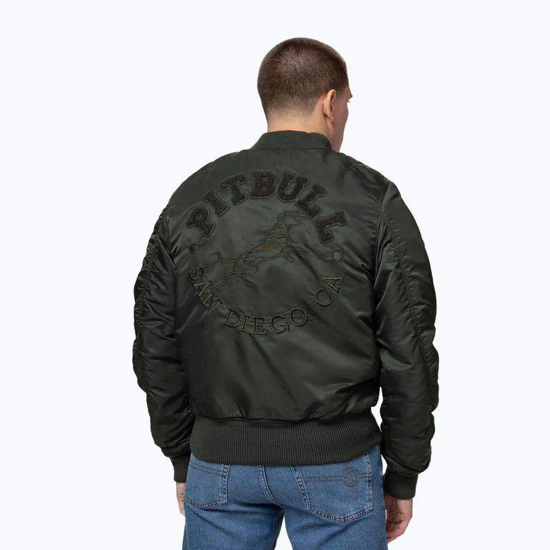 Куртка чоловіча Pitbull Hacket Washed Bomber dark green 3