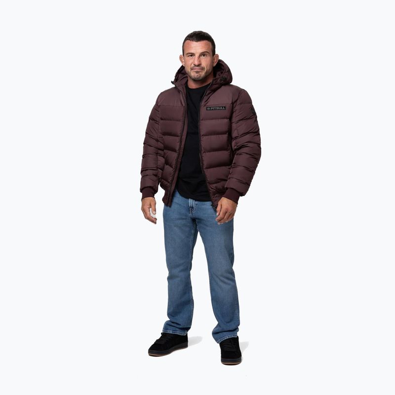 Куртка зимова чоловіча Pitbull Dillon Quilted Hooded burgundy 2