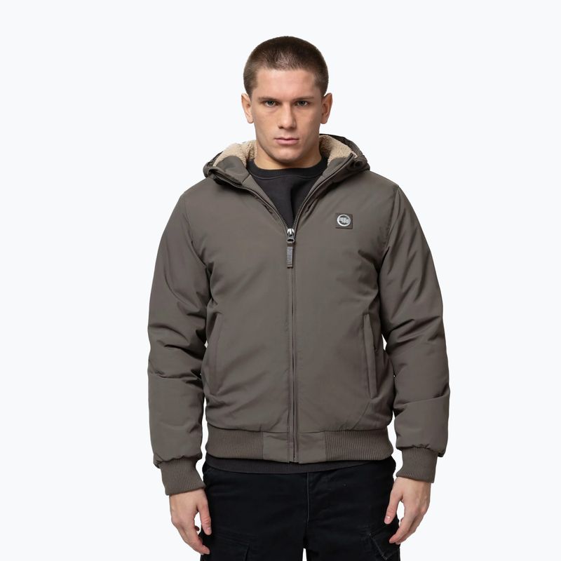 Куртка зимова чоловіча Pitbull Elkwood 3 Sherpa Hooded taupe
