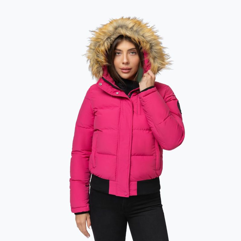 Куртка зимова жіноча Pitbull Azalea Quilted Hooded raspberry red 4