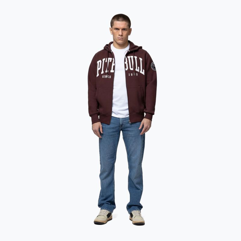 Чоловіча худі Pitbull Norton Hooded Zip dark burgundy 2
