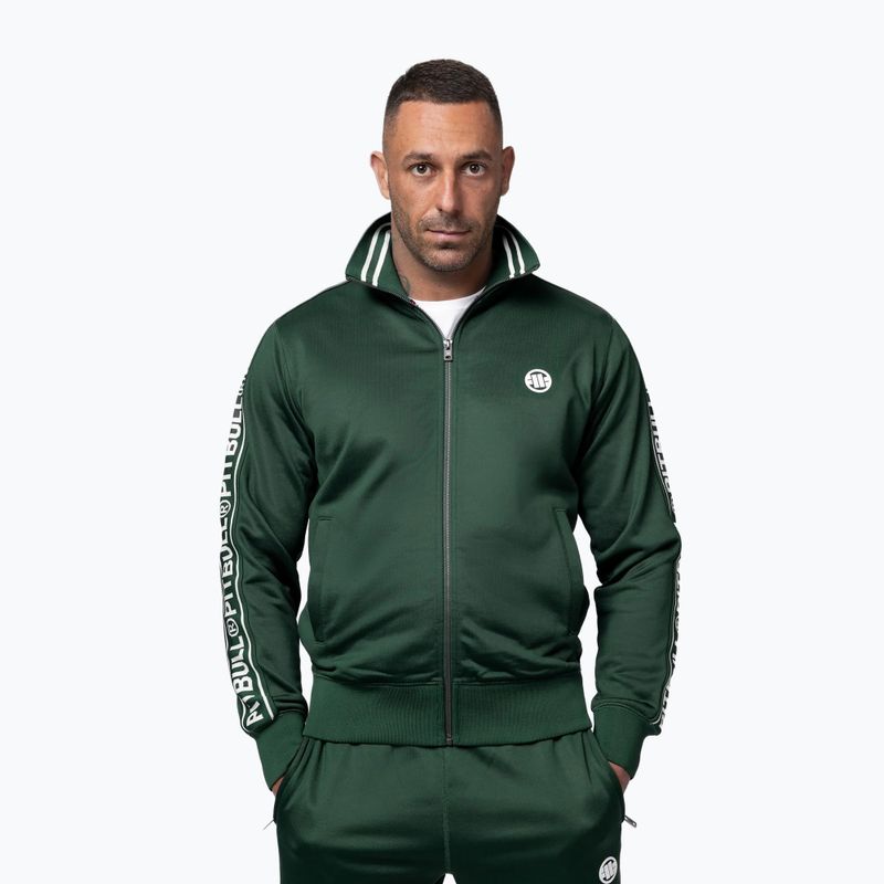 Чоловіча спортивна куртка Pitbull Trackjacket Tape Logo Terry Group bottle green
