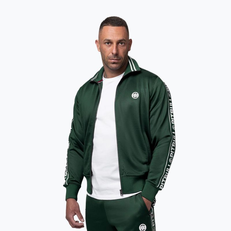 Чоловіча спортивна куртка Pitbull Trackjacket Tape Logo Terry Group bottle green 4