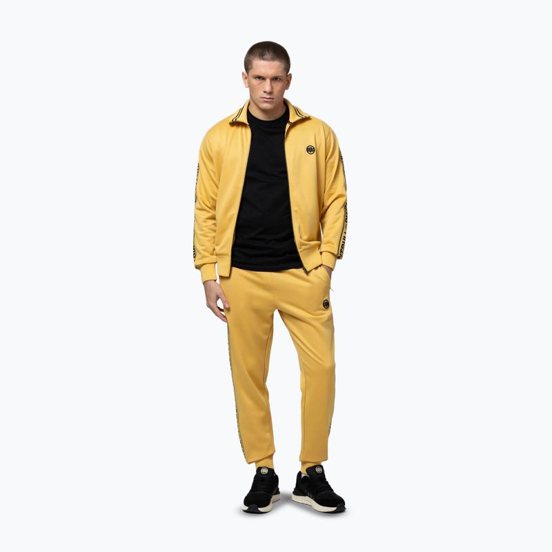 Кофта чоловіча Pitbull Trackjacket Tape Logo Terry Group pale yellow 2
