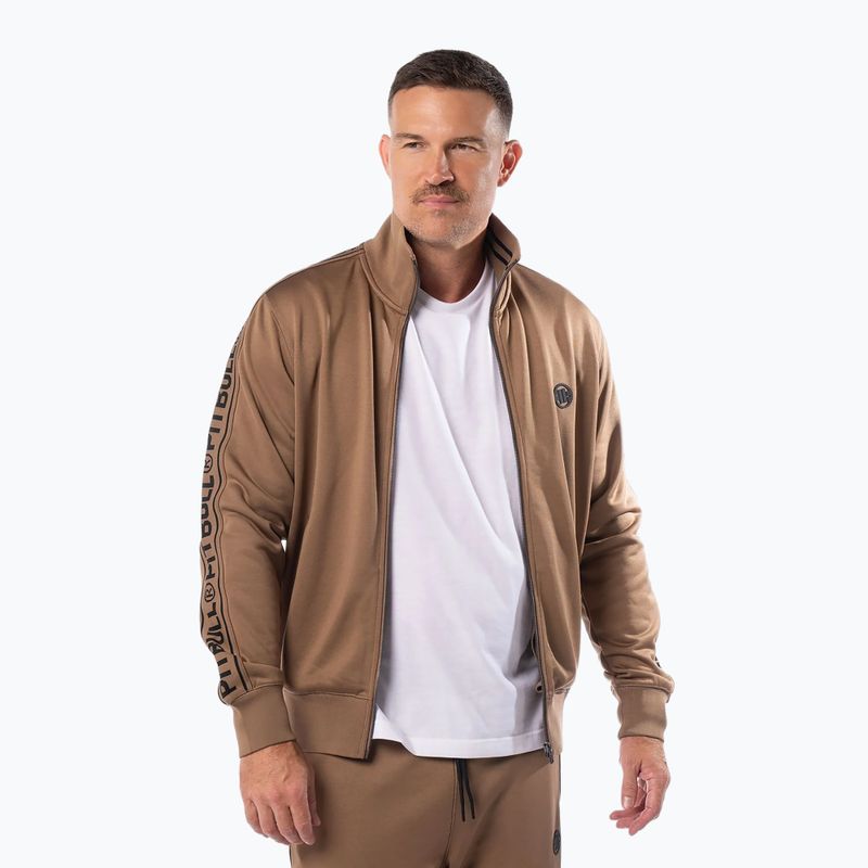 Кофта чоловіча Pitbull Trackjacket Tape Logo Terry Group coyote brown 2