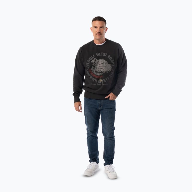 Кофта чоловіча Pitbull Strenght & Respect Crewneck washed dark graphite 2