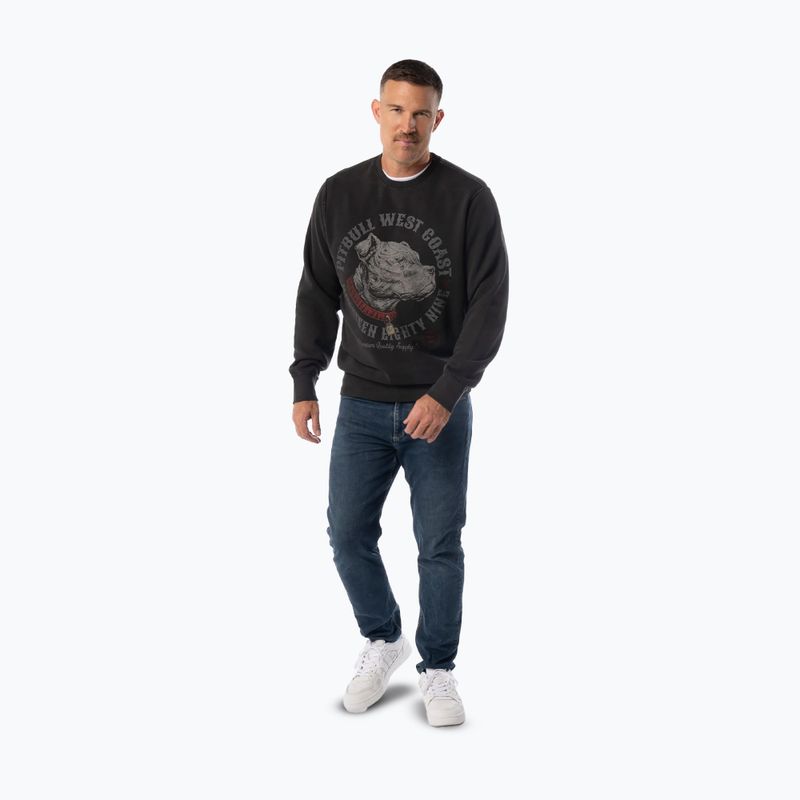 Кофта чоловіча Pitbull Strenght & Respect Crewneck washed dark graphite 4