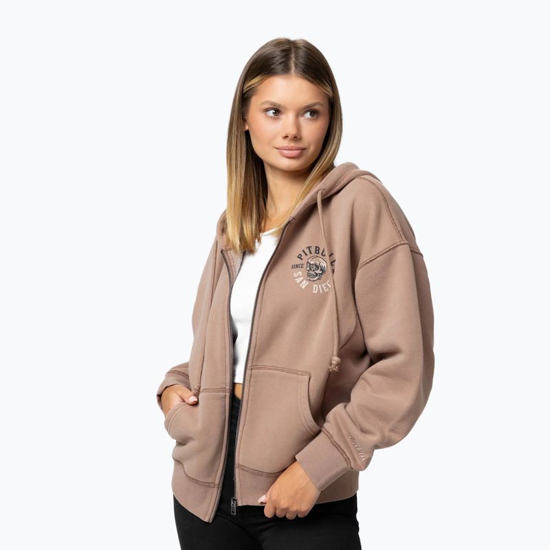 Кофта жіноча Pitbull Skull Surf Hooded Zip chocolate mousse 5