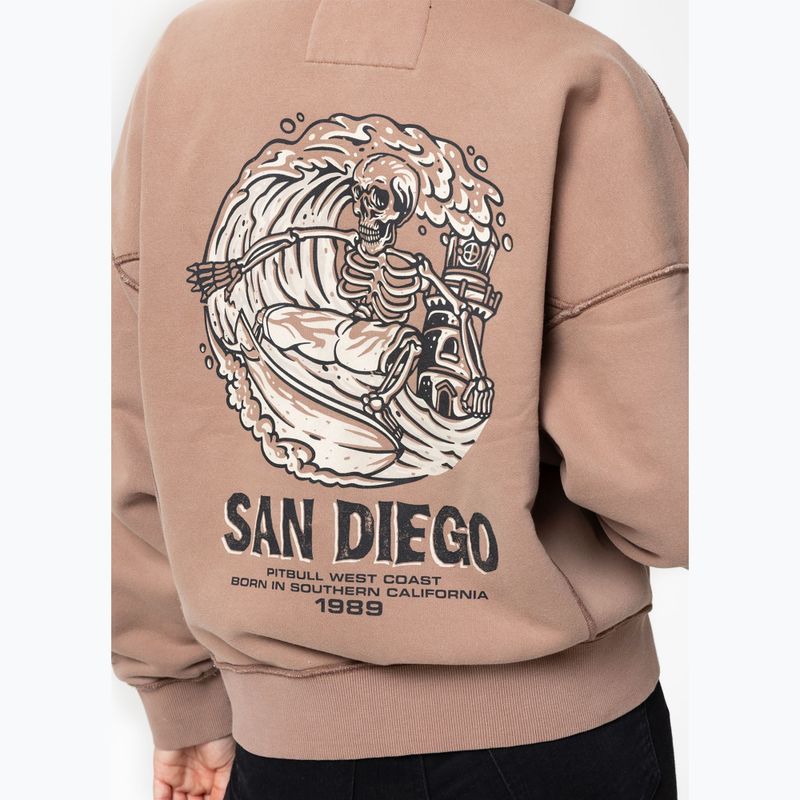 Кофта жіноча Pitbull Skull Surf Hooded Zip chocolate mousse 6